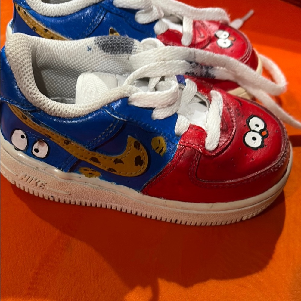 Nike Red and Blue Sneakers with Vibrant Design